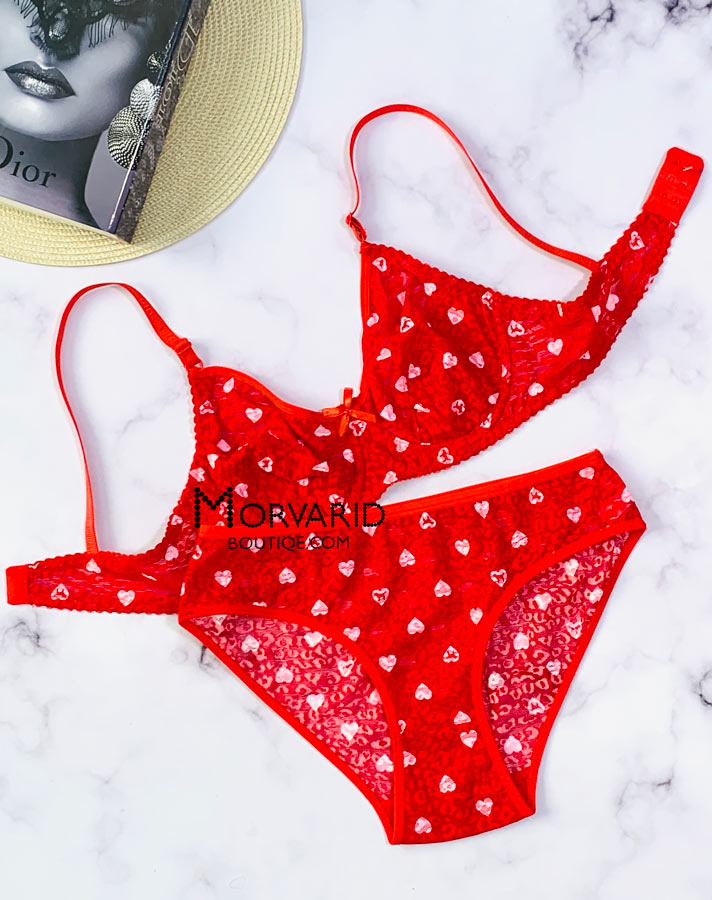 ست قرمز قلبی